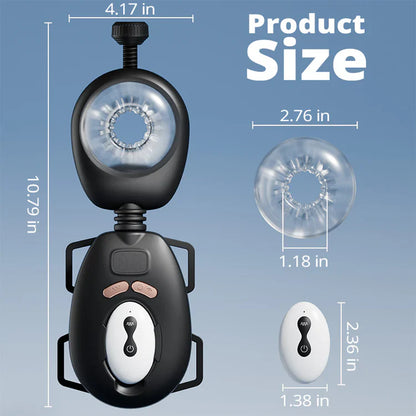 Handfrei Gürtelstil Schub-Strap-on Elektrischer Masturbator mit 9 Ruck & 9 Vibrationsmodi