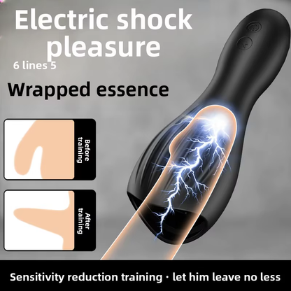 E-stim Penistrainer Eichel Vibrator Stimulator mit 10 Vibrationsmodi & 10 Elektroschocks