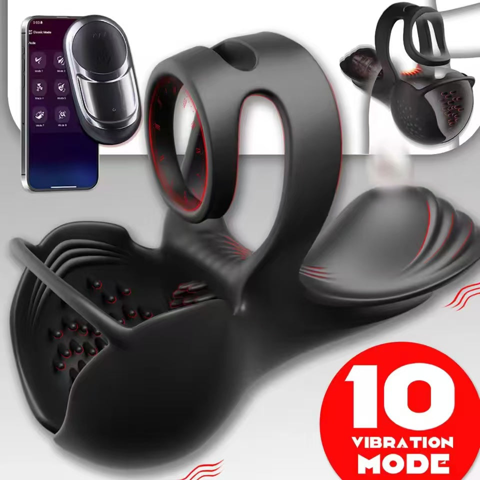 360° Hoden Vollabdeckungsstimulator Penistrainer Vibrator mit 9 Vibrations & Heizmodi
