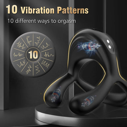 Dehnbar Cock Ring Penistrainer Vibrator mit 10 Vibrationsmodi