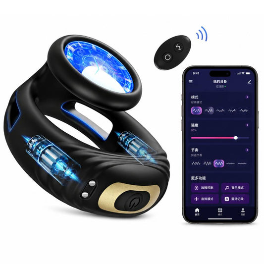 Dual Penisringe Cockring Penis Trainer Masturbatoren mit 10 Vibrationsmodi