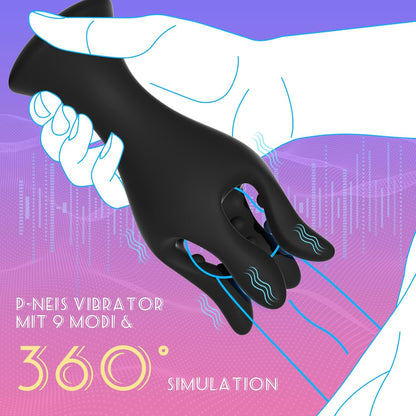 2 in 1 Penismassagegerät Elektrischer Penistrainer Masturbieren mit 9 Vibrationsmodi