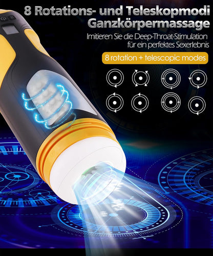 APP-Steuerung Elektrisches Masturbator Penis Stroker mit 8 Modi & Teleskopfunktion & Rotierender