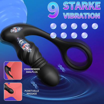 App gesteuerter Analplug Anal Vibrator mit 9 Vibrations und Teleskopmodi