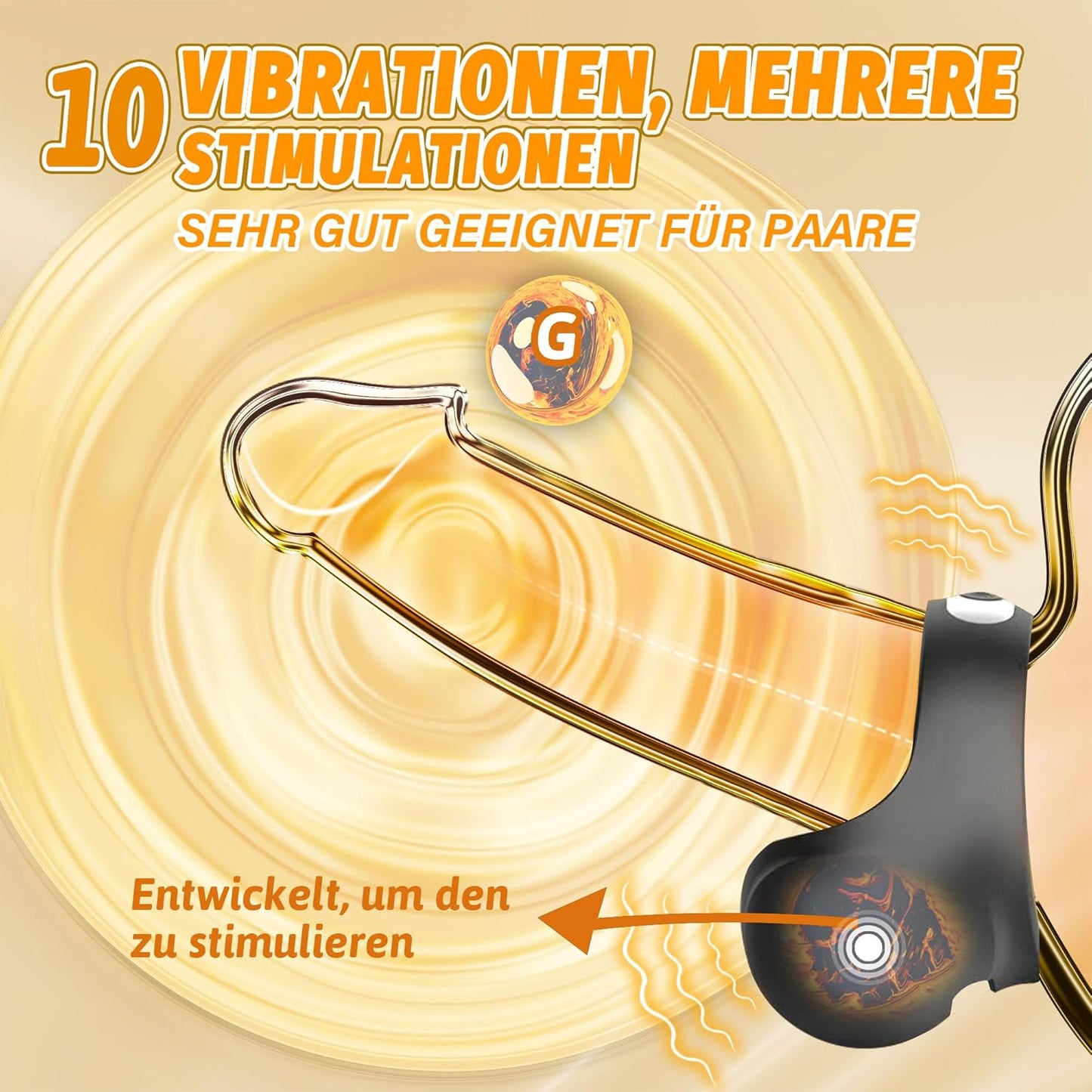 2 IN 1 Extrem Vibrierender Penisring Massagegerät mit 10 Vibrationsmodi