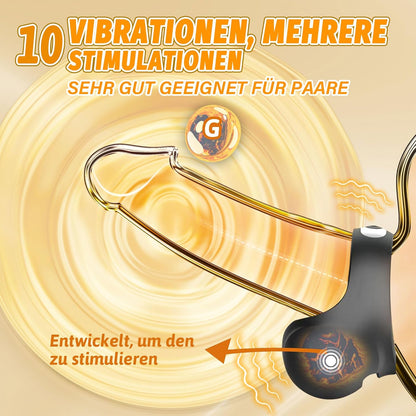 2 IN 1 Extrem Vibrierender Penisring Massagegerät mit 10 Vibrationsmodi