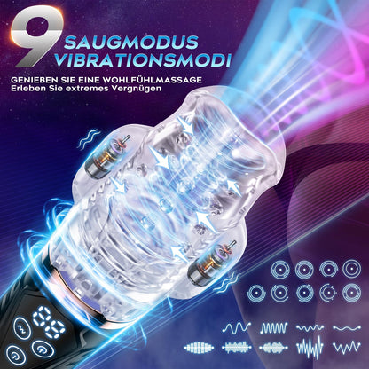 Hochfrequenz Elektrischer Masturbator Penis Trainer mit 9 Vibration und 9 Saugmodi
