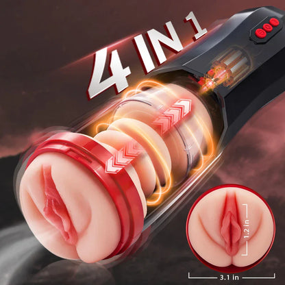 Automatischer Masturbator Stroker mit 10 Vibrationsmodi 5 Teleskopmodi und Saugfunktion