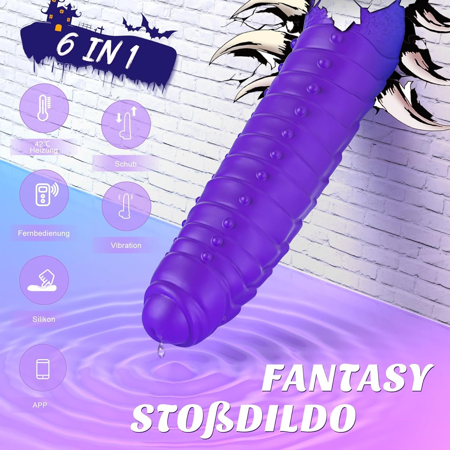 Monster Dildo Vibrator Analvibratoren mit Stoßfunktion & Vibrations & Heizung