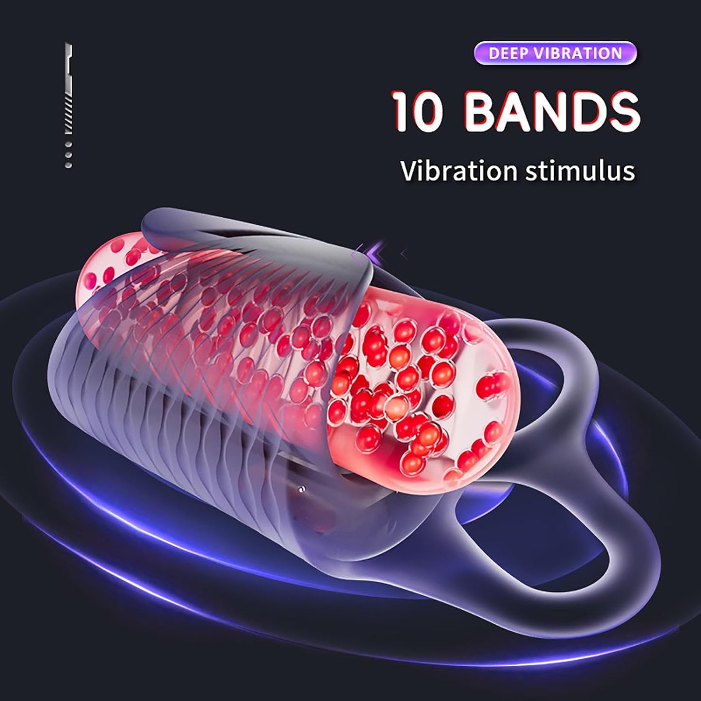 Penis Trainer Vibrator Cock RIng Massagegerät mit 10 Verschiedene Vibrationsmodi