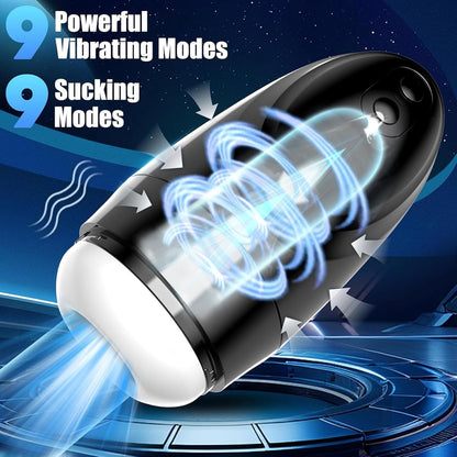 Automatischer Masturbator Penis Stroke Blowjob mit 9 Vibrations und 9 Saugmodi