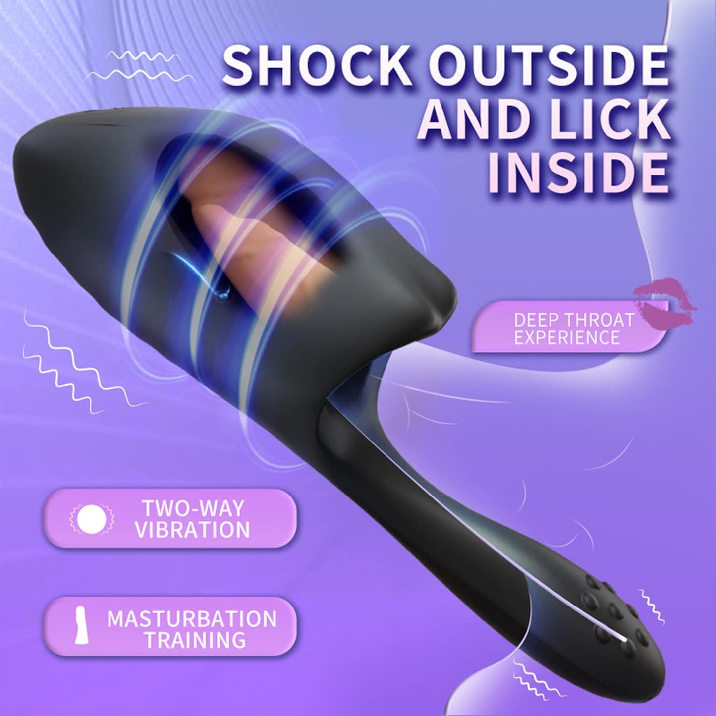 3 IN 1  Penisvibrator Eicheltrainer Massage Masturbator mit 10 Vibrationsmodi