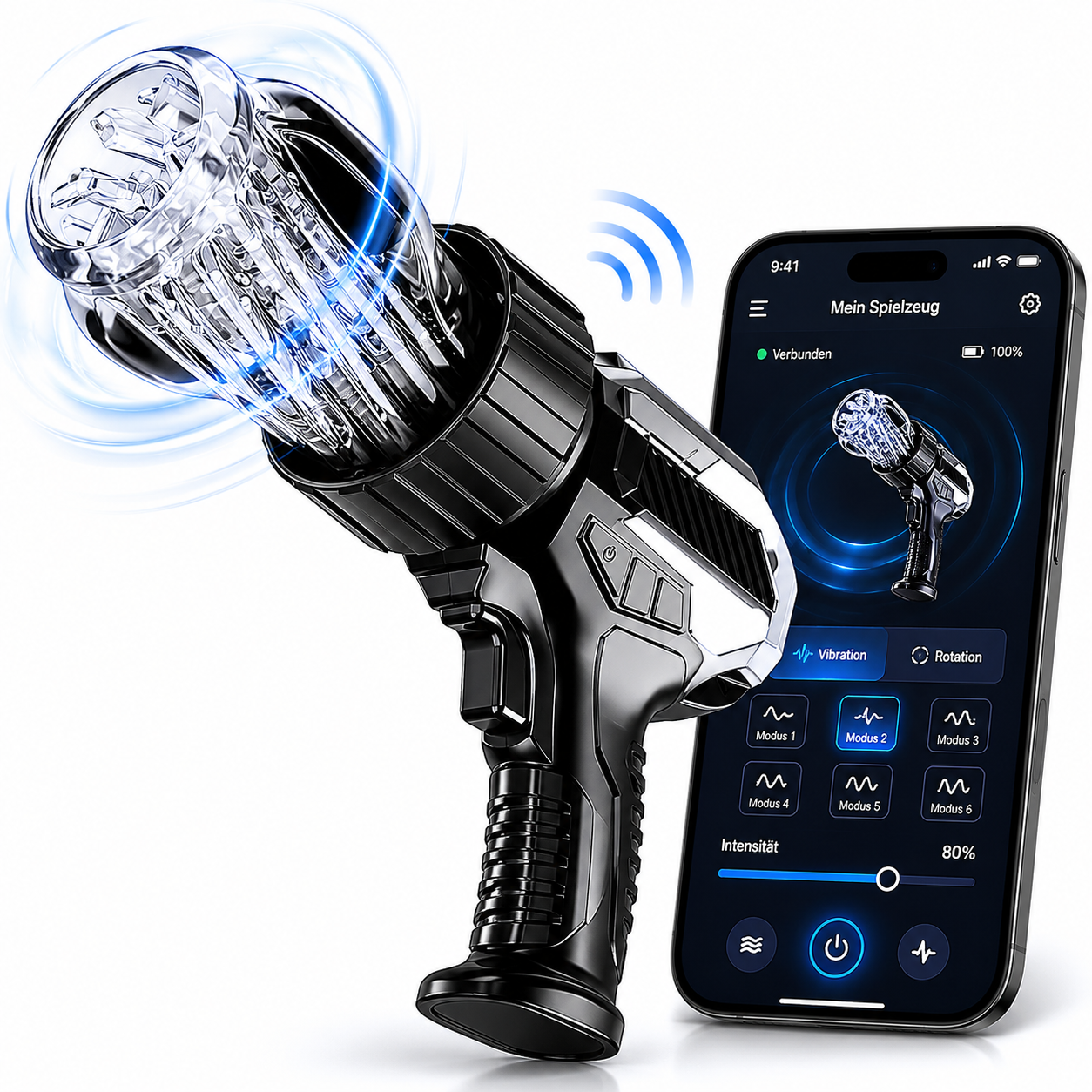 Elektrischer Masturbator Stroker Blowjob Sexmachine mit 10 Teleskop & 10 Rotation