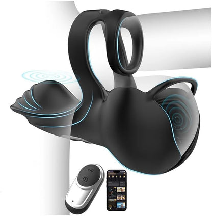 360° Hoden Vollabdeckungsstimulator Penistrainer Vibrator mit 9 Vibrations & Heizmodi