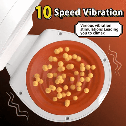 Hochgeschwindigkeits Doppelter Stimulation Masturbator mit 10 Teleskop & Vibrationsmodi