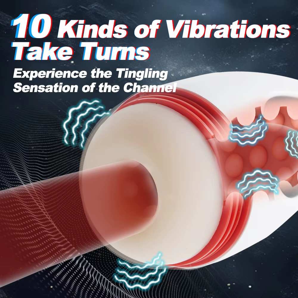Automatische Masturbator Blowjob Penistrainer mit 10 Vibrationsmodi