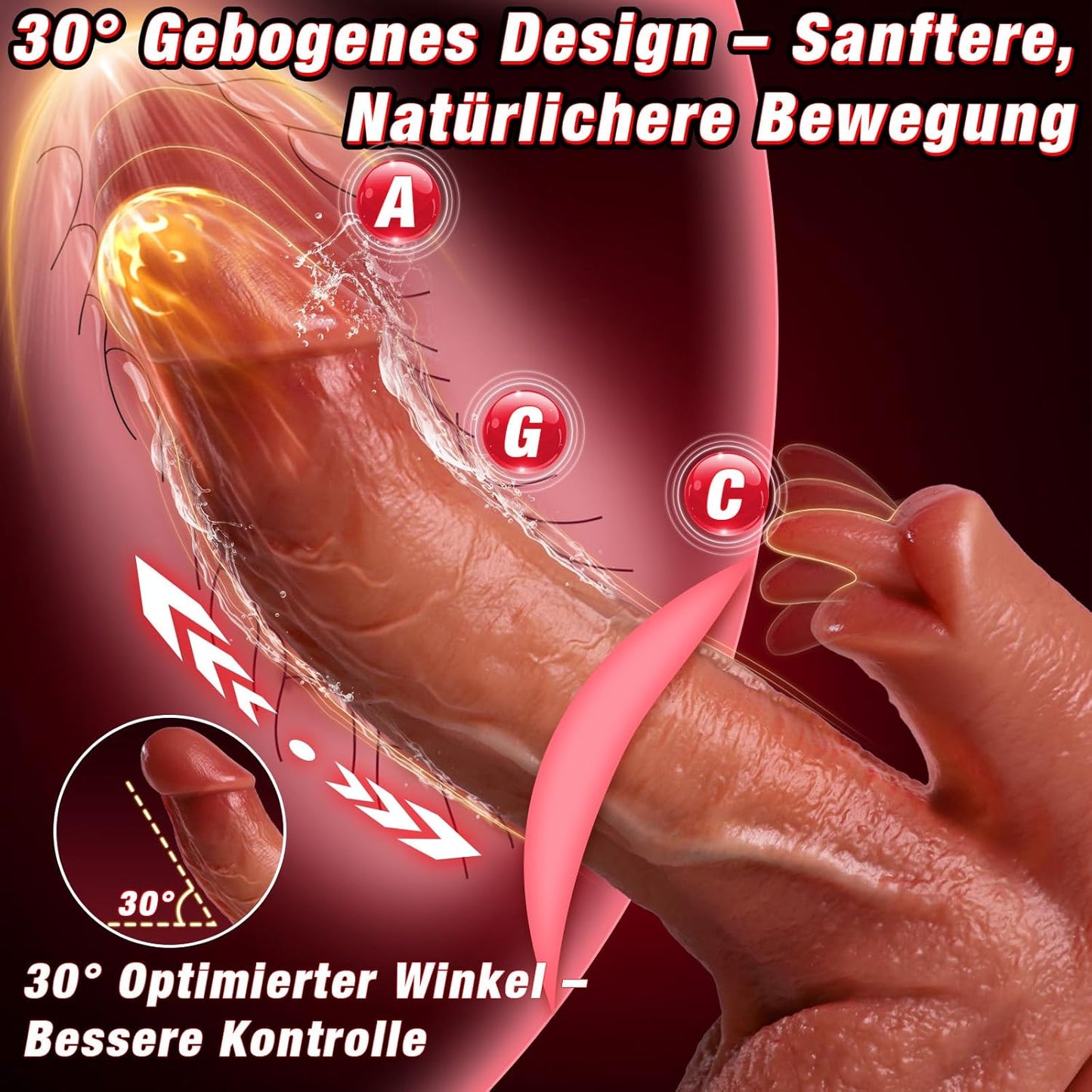 KI-interaktiven Dildo Penis Heizstäbe Vibrator mit 9 Vibrations & Stoßvibration