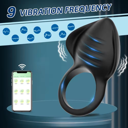 App-gesteuerter Cock Ring Penis Vibrator mit 9 Vibrationsmodi