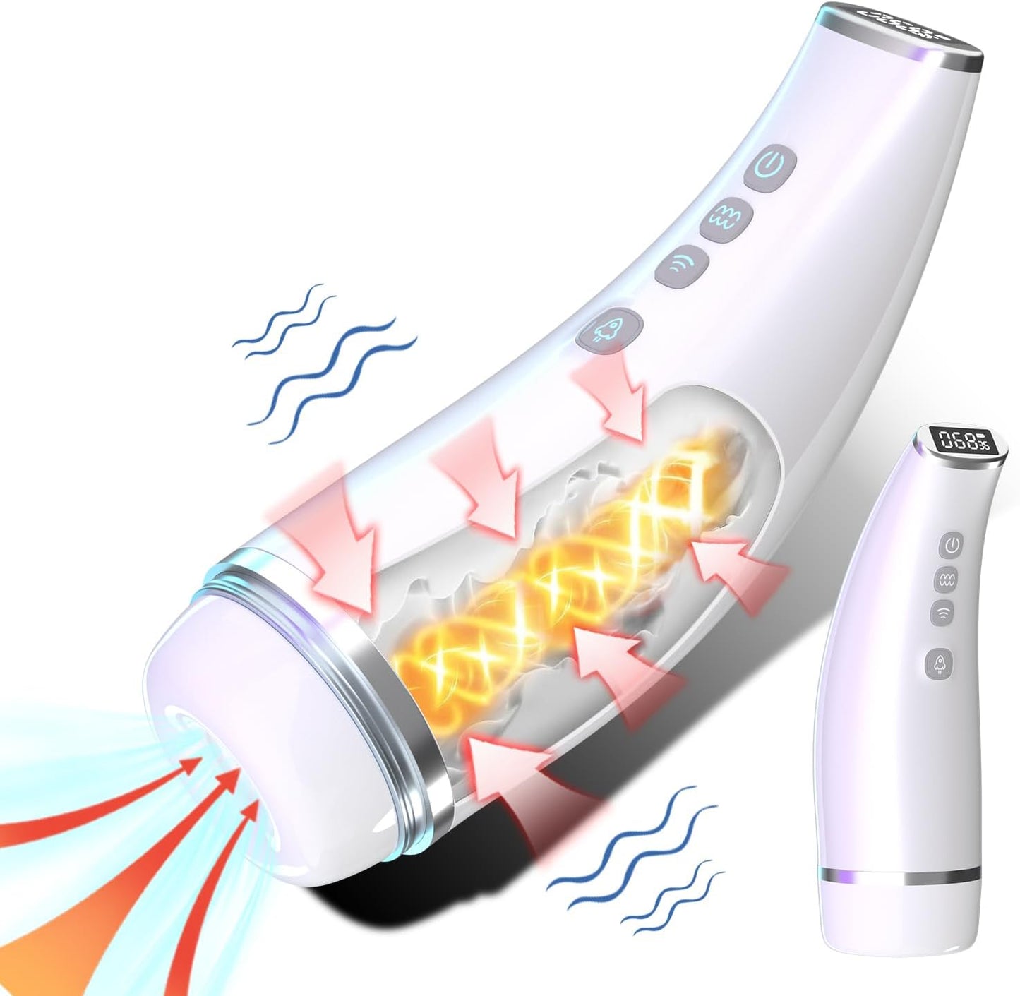 LCD Display Automatischer Masturbator Stroker Blowjob mit 7 Saugmodi und 10 Vibrationsmodi