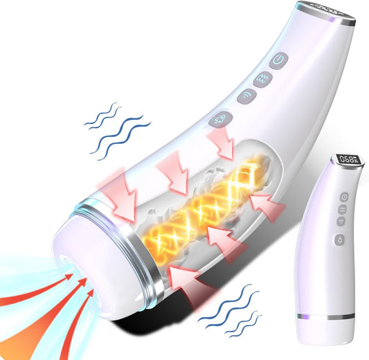 LCD Display Automatischer Masturbator Stroker Blowjob mit 7 Saugmodi und 10 Vibrationsmodi