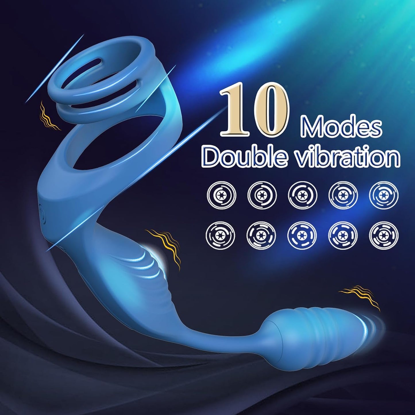 Analvibratoren Prostatamassagegerät Stimulator Penisring mit 10 Vibrationsmodi