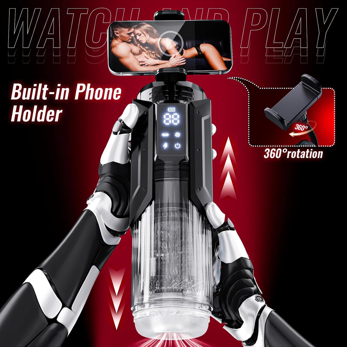AI Sync Masturbator Penispumpe Tasche Muschi mit 7 Saugen & 7 Stoßen & Drehen & Lecken