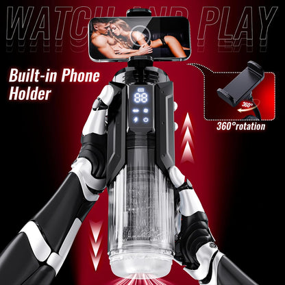 AI Sync Masturbator Penispumpe Tasche Muschi mit 7 Saugen & 7 Stoßen & Drehen & Lecken