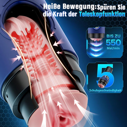 KI-Interaktion 360° Schnellheiz Masturbator mit 5 Teleskopfunktion