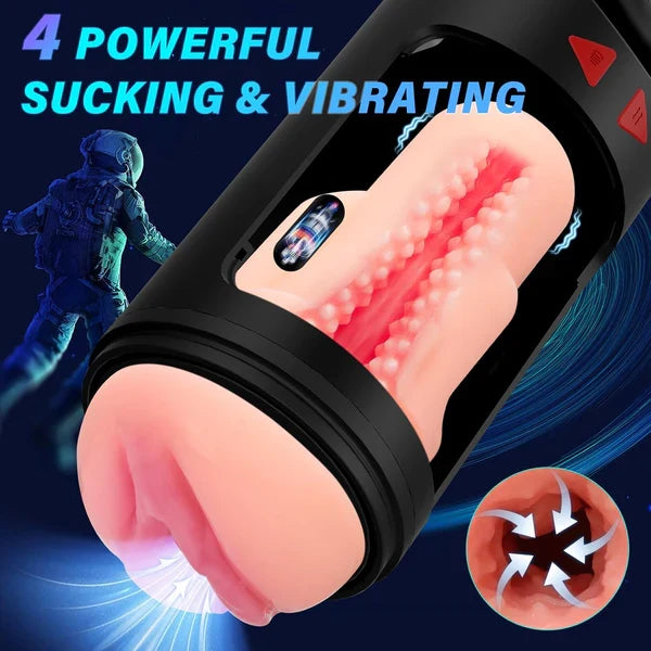 3 IN 1 Automatischen Masturbator Stroker Blowjob mit 4 Saug und Vibrations und Stoßmodi