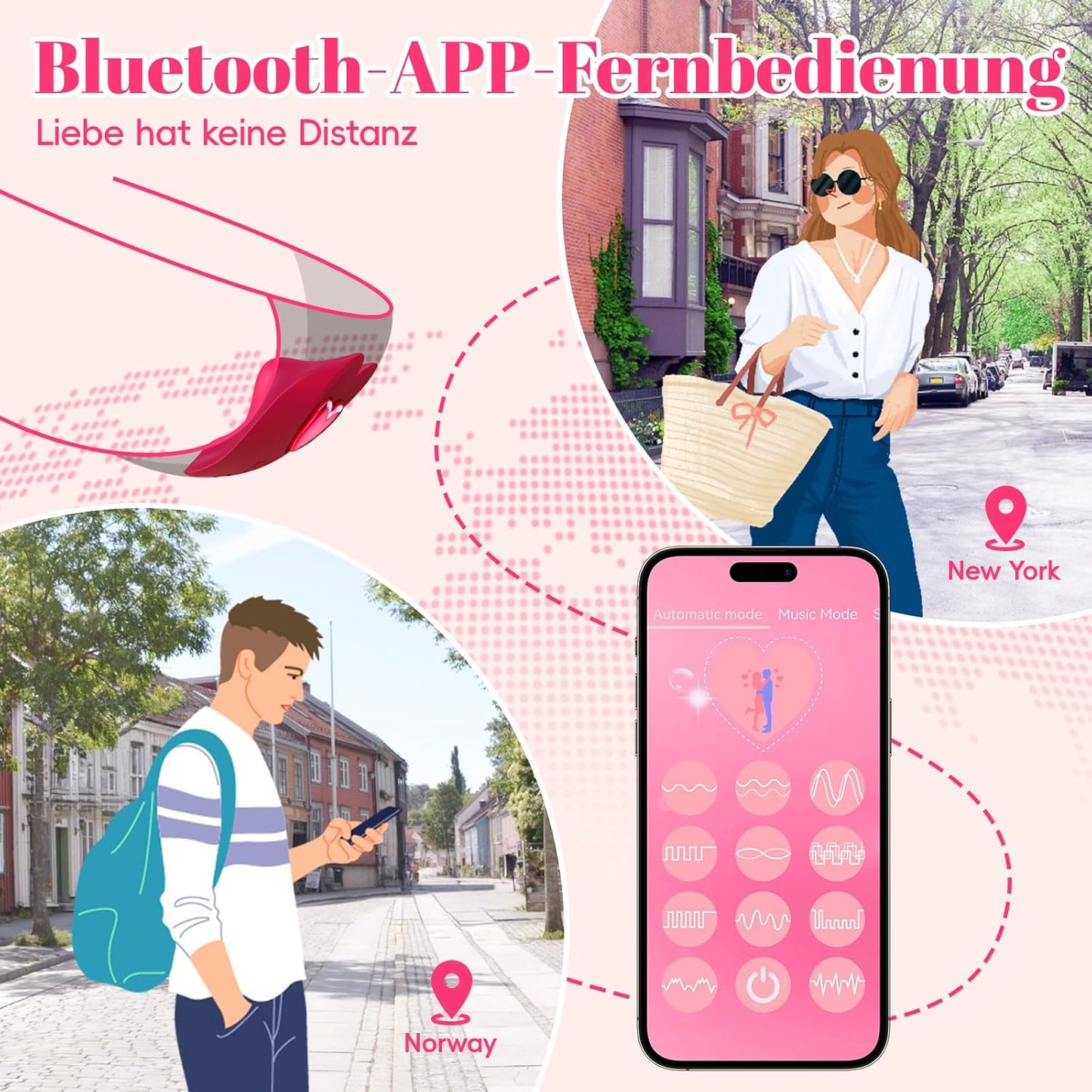 APP Fernbedienung Butterfly Vibrator Klitoris Erotisches Stimulator mit 10 Vibrationsmuster