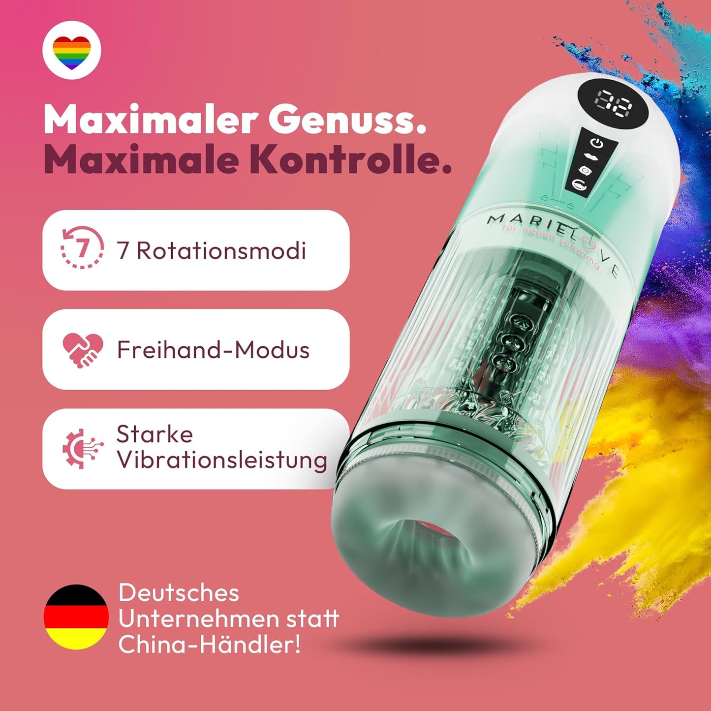 APP-Steuerung Elektrischer Masturbator Penispumpe mit Vibration & Saug & Teleskopfunktion