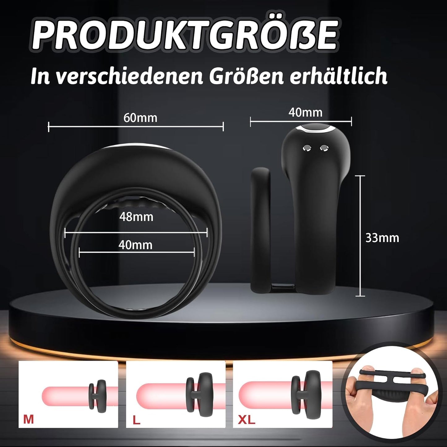 2 IN 1 Dubbele Cockring Penis Vibrator Stimulator mit 10 Vibrationsfrequenzen