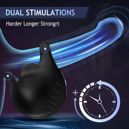 2 IN 1 Hodenmassagegerät Penisring Penismassagegerät mit 9 Vibrationsmodi