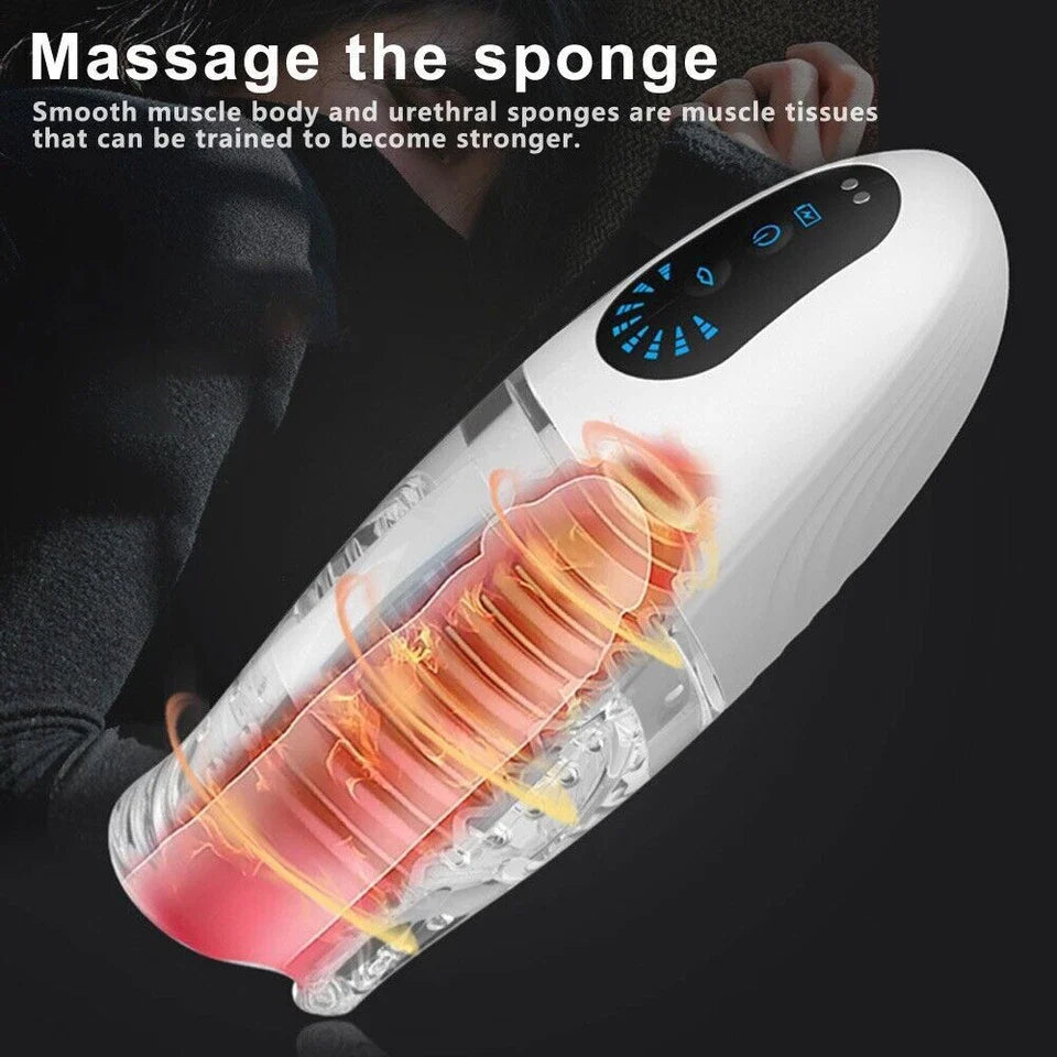 Automatische Masturbatoren Penistrainer Blowjob mit 8 Vibrationsmodi und 5 Bitting