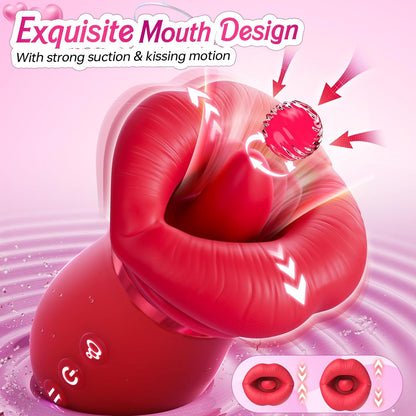 5 IN 1 Mundsauger Vibrator Rose Toys mit 10 Zungen-Leck & Vibrations