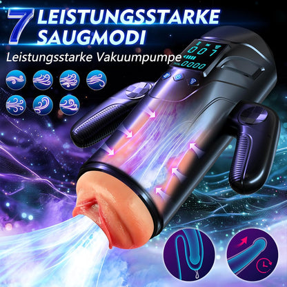 Realistischer Masturbator Taschenmuschi mit 7 Saugmodi & Stoßmodi &  Vibration
