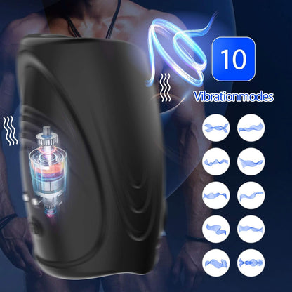 40 ℃ Heizung Elektrischer Penistrainer Vibrator Masturbator mit 10 Vibrationsmodi