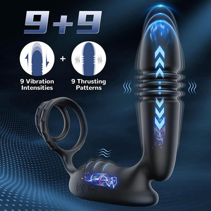3 IN 1 Analvibratoren Prostata Stimulator Massagegeräte mit 9 Teleskopmodi 9 Vibrationsmodi