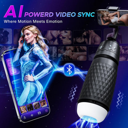 Freihändiger Masturbator Stroker Sexmachine mit 3 Saug & 4 Vibrationsmodi