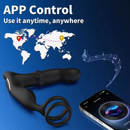 Analvibrator Prostata Massagegerät Buttplug mit 10 Vibrations und Dehnungsfunktionen