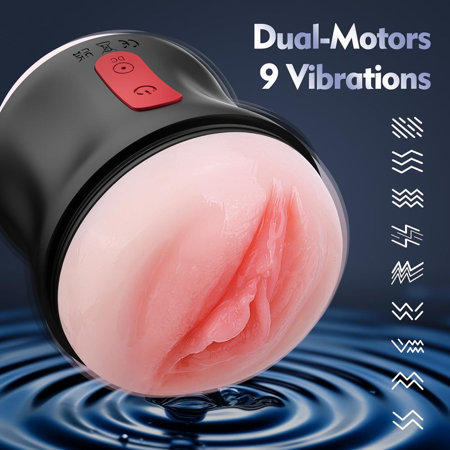 Offener Realistischer Masturbator Stroker Blowjob mit 9 Starke Vibrationen