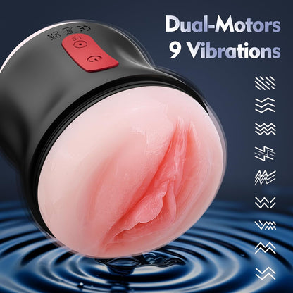 Offener Realistischer Masturbator Stroker Blowjob mit 9 Starke Vibrationen