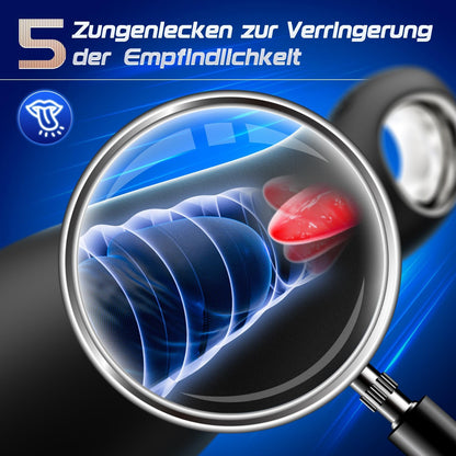 Elektrischer Penistrainer Masturbator mit 5 Zungenleckmodi & 10 Vibrationsmodi