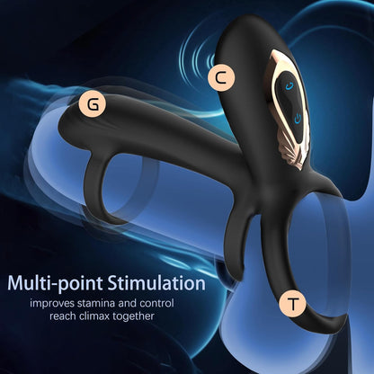 360° Drehbarer Penis Stimulator Vibrator Hüllenverlängerung mit 10 Modi