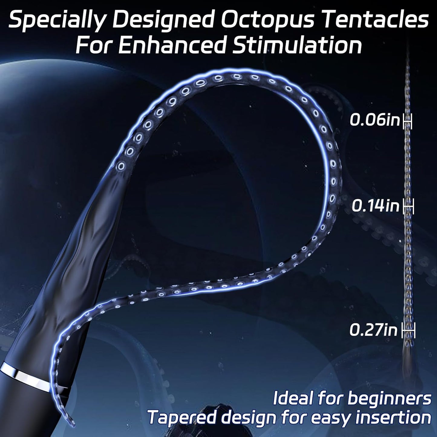 Oktopus Tentakel-Sonden Harnröhrenvibrator Prostata-Massagegerät Penisplug mit 10 Vibrationsmodi