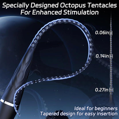 Oktopus Tentakel-Sonden Harnröhrenvibrator Prostata-Massagegerät Penisplug mit 10 Vibrationsmodi