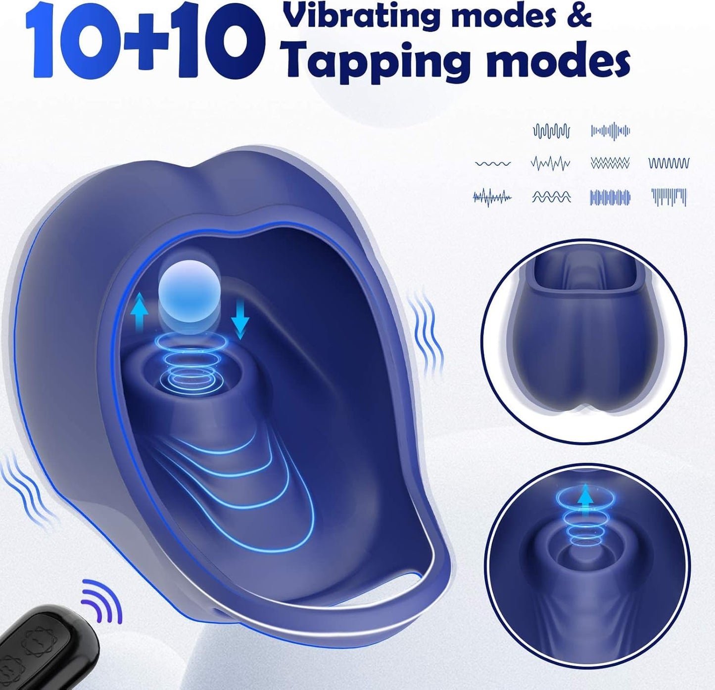 Hodenmassagegerät Cock Ring Penistrainer Vibrator mit 10 Vibrations und Pulsationsmodi