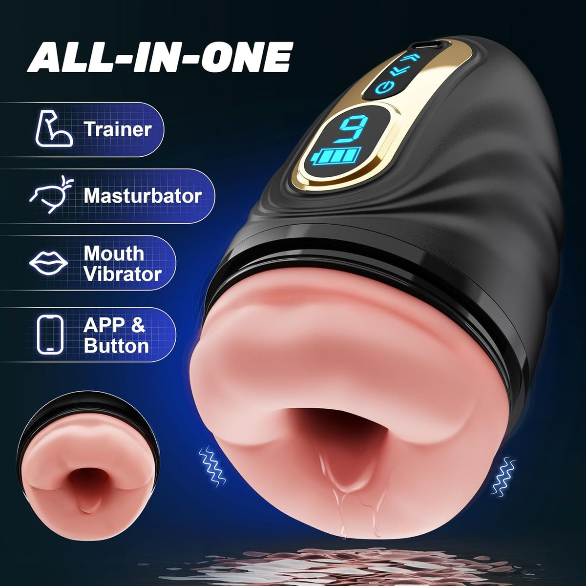 Penis Trainer Vibrator Sexmaschine Masturbationsgerät mit 9 Vibrationsstufen