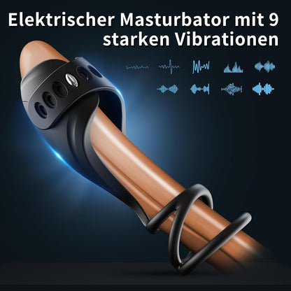2 in 1 Penistrainer Vibrator Cockring Stimulieren Masturbator mit 10 Vibrationsmodi