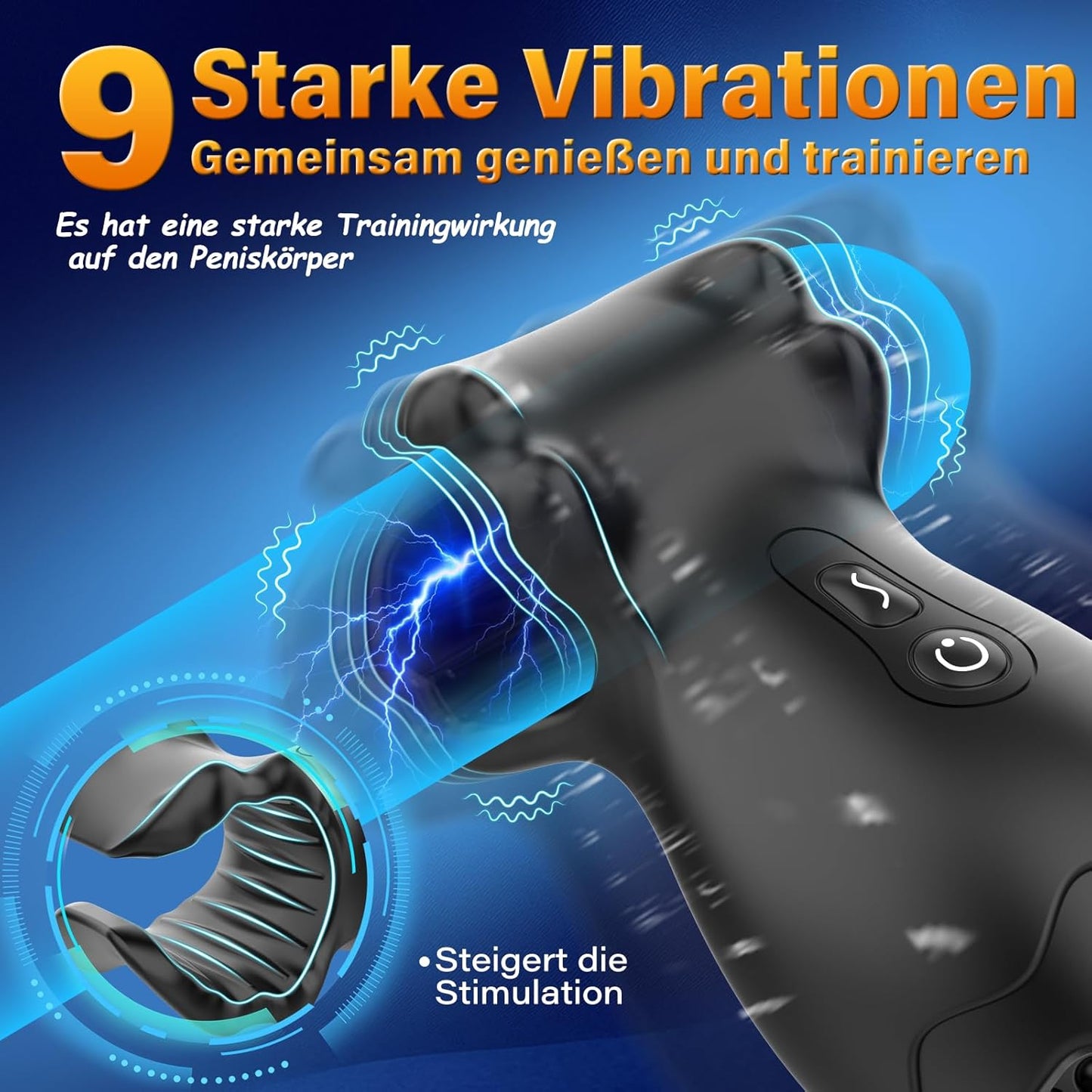 Penis Trainer Vibrator Eichel Stimulator Oralsex Masturbieren mit 9 Modi
